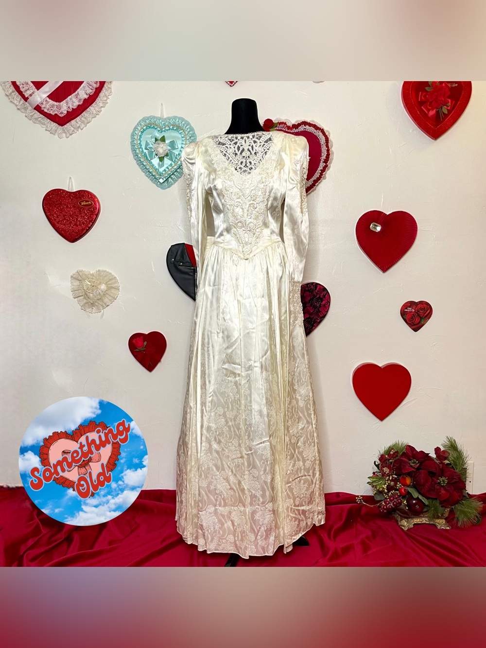 NWT JESSICA MCCLINTOCK IVORY JACQUARD LACE ROMANTIC VINTAGE STYLE WEDDING GOWN